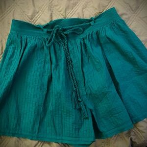 Ulla Johnson Green High Waist Shorts with Textured Fabric NWOT